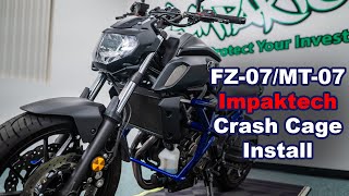 Impaktech Yamaha MT07  FZ07 amp R7 Crash Cage Full Install Video [upl. by Welbie]