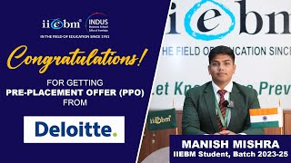 Manish Mishra  Preplacement offer from Deloitte [upl. by Kuth]