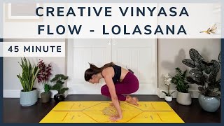 Creative vinyasa flow  Lolasana • Yoga Happy • Hannah Barrett Yoga [upl. by Fradin]