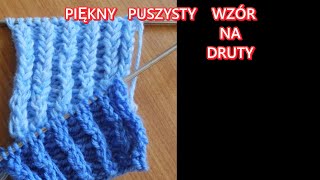 WZORY NA DRUTACH PO POLSKU PROSTY WZÓR PUSZYSTY DLA POCZĄTKUJĄCYCH babciabozenkarobotki Nr243🧡 [upl. by Yzus]