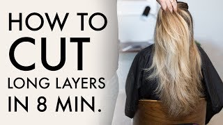 How To Cut Long Layers In 8 Min  Haircut Tutorial [upl. by Sello]