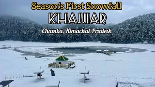 Seasons First Snowfall in Khajjiar Chamba Himachal Pradesh  Snowfall 2024 [upl. by Pryce]