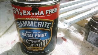 Hammerite hammered black painting metal bars [upl. by Branen]