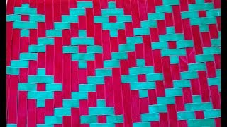 Weaving TutorialMeshworkRibbonCojin Decorado Tutorial3 3D CushionMatDress [upl. by Annam]