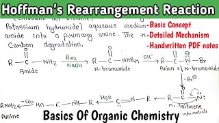 Hoffmans Rearrangement Reaction  Mechanism  Basic Concept  chemistry [upl. by Fruma506]