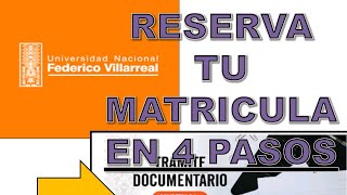 CÓMO RESERVA NUESTRA MATRICULA  ¡¡ En tan solo 4 pasos [upl. by Norym]