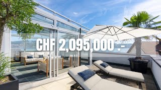 Exklusive Tour durch luxuriöse 35Zimmer Dachterrassenwohnung mit Seesicht in Nähe Zürich Schweiz [upl. by Nivlem105]