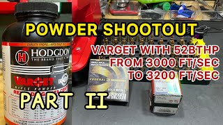 Powder Shootout Part II Testing Varget Powder with Hornady 52BTHP Shooting 3000 to 3200 ftsec [upl. by Domenico]