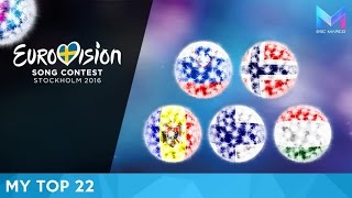 Eurovision 2016  MY TOP 22 so far [upl. by Chane]