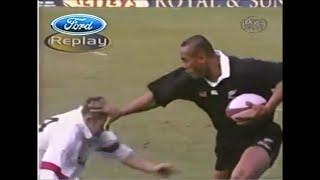 Jonah Lomu run leads to All Blacks try vs England 1997 [upl. by Adlig]