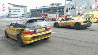 1050HP Honda Civic VTEC Turbo AWD vs Lamborghini Huracan Performante [upl. by Winshell]