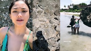 BURUAN LIAT  Marion Jola Liburan Di Pantai Gak sengaja terlihat JELAS [upl. by Eitten]