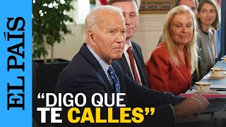 GUERRA UCRANIA  Momento en que Biden manda callar a un periodista que le pregunta por Putin [upl. by Lyndon]