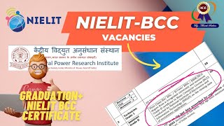 CPRI Assistant Grade post for NIELIT BCC  cpri vacancy 2023 cpri recruitment 2022 [upl. by Esihcoc]