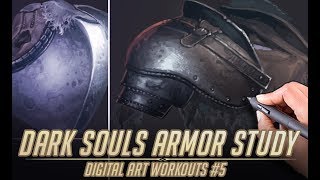 Dark Souls Armor Material study  Digital Art Workouts 5 [upl. by Nivlac]