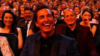 Kimmel Ribbing McConaughey Emmys 2014 [upl. by Brentt]