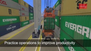 RTG  Rubber Tyred Gantry Crane Simulator by GlobalSim [upl. by Jegger]