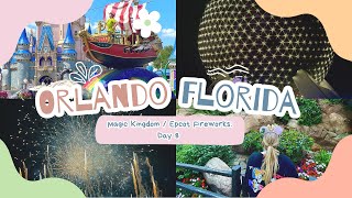 ORLANDO FLORIDA MAGIC KINGDOM PARADE EPCOT FIREWORKS Day 8 [upl. by Zelda]