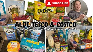 £173 Grocery Haul for Family of Four in UK  Aldi UK  Costco UK  Tesco [upl. by Curran]