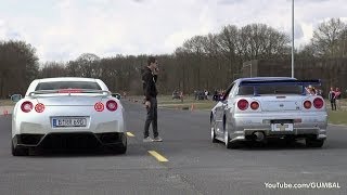 Nissan Skyline GT R34 Mines Stage 2  vs Nissan GTR Switzer P800 [upl. by Tempa]