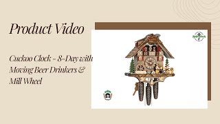 Cuckoo Clock with Moving Beer Drinkers amp Mill Wheel [upl. by Ijok997]