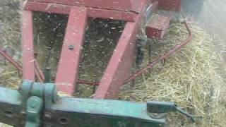 John Deere 8400 and Hesston 4900 Baling Wheat Straw pt 2 [upl. by Selinski]