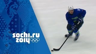 Ice Hockey  Mens PlayOff  Slovenia v Austria  Sochi 2014 Winter Olympics [upl. by Elatsyrc]