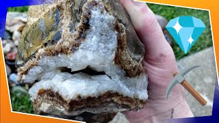 Collecting and Cutting Rocks with Crystals for Beginners RockCollecting [upl. by Vladamir455]