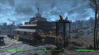 Fallout 4 Autocine Starlight visitando el asentamiento Starlight DriveIn settlement tour [upl. by Dorice]