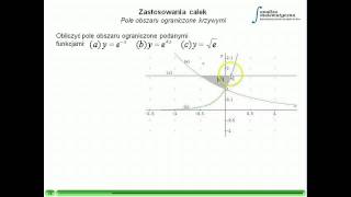 Zastosowania całki  Pole obszaru ograniczone krzywymi cz3 [upl. by Lohman]