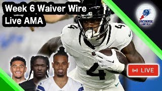 Week 6 Waiver Wire  Live AMA [upl. by Atiekram897]