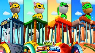 Talking Tom Hero Dash  All Heroes Yellow amp Green Colour Suit amp Prison Break Saving The All Heroes [upl. by Deegan]