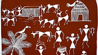 warli painting  step by step to draw warli art for beginners warli indian art form anusartastic [upl. by Tiduj795]