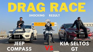 Jeep Compass Petrol VS Kia Seltos GT Drag Race [upl. by Aicerg402]