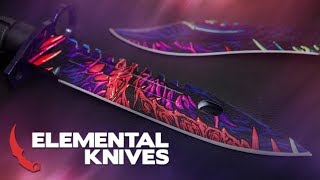 The Elemental Knives Hyper Beast Collection  Real CSGO Knives Case Opening [upl. by Atonsah361]