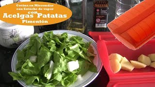 Acelgas con patata pimentón y vinagre Cocina en micoondas con estuche de vapor Lékué [upl. by Martha7]