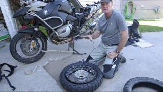 BMW R1200GS rear tire change [upl. by Enimzaj]