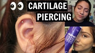 PIERCING MY CARTILAGE AT CLAIRES EXPERIENCE  Amanda Jule  2017 [upl. by Norvun]