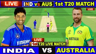 Live IND Vs AUS 1st T20 Match  Live Scores amp Commentary  India Vs Australia  1st Innings [upl. by Etem]