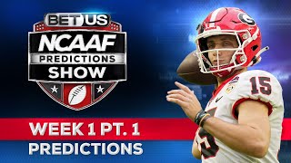 College Football Predictions Week 1 PT1  NCAA Football Odds Free Picks and Best Bets [upl. by Annaerda363]