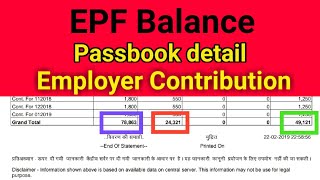 Check PF balance online  Know passbook details online using uan  Employer contribution in EPF [upl. by Arval]