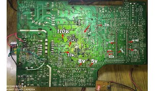 All voltage ok but EHT Flyback transformer not generate high voltage CRT TV China kit [upl. by Attenahs686]