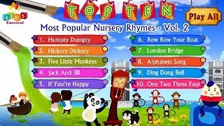 Top Ten Most Popular Nursery Rhymes Jukebox Vol 2 with Lyrics Subtitles and Action [upl. by Notaes108]