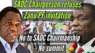 Breaking news SADC Chairperson refuses Zanu PF invitation  No summit No Chairmanship  ED must go [upl. by Sapers]