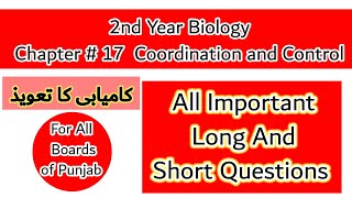 All possibleimportant long and short questions of chapter 17 2nd year biology [upl. by Reivax]