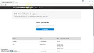 Bios Master Password Generator For Laptops recover BIOS password [upl. by Herve]