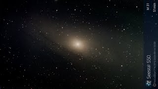 Andromeda galaxy M31 captured using Seestar S50 smart telescope total 1hr time lapse [upl. by Nelyk]