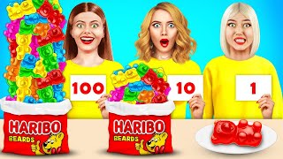 100 Layers Food Challenge  Giant VS Tiny Food For 24 Hours by Turbo Team [upl. by Fiester]