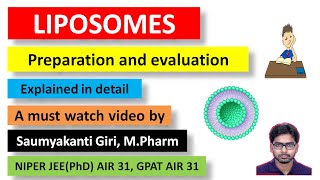 Liposomes  Ingredients Preparation and Evaluation  Explained in detail [upl. by Elleynad]