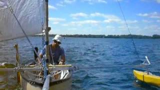 Sailing canoe with homemade rigging [upl. by Charpentier]